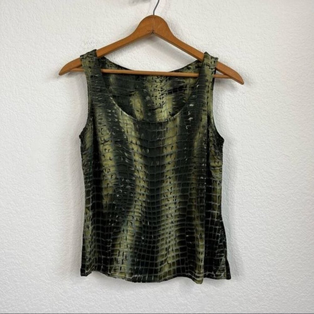 St John Fall 02 Snake Alligator Reptile Texture Silk Tank